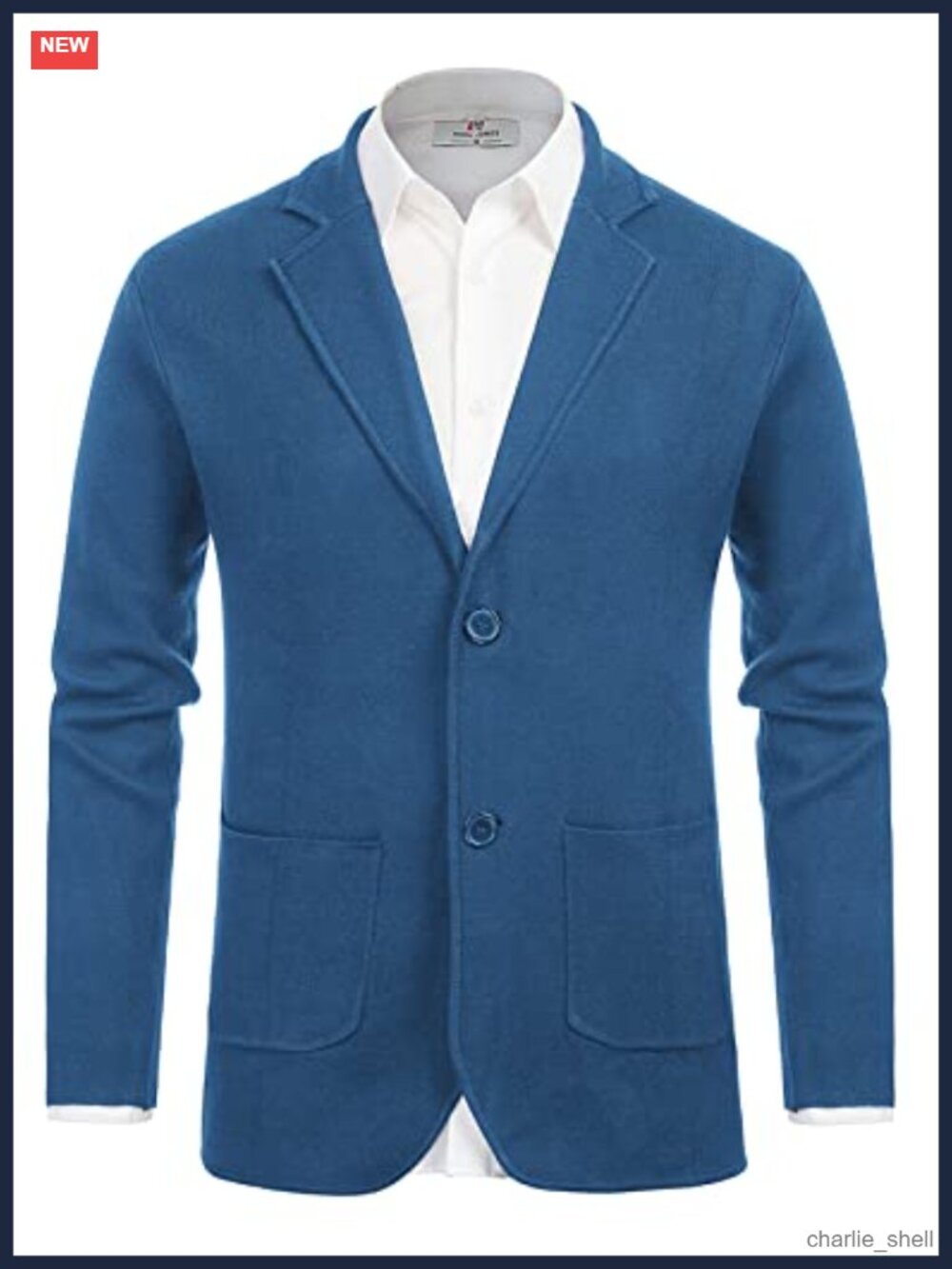 Mens Knit Blazer Cardigan Sweater Shawl Collar Button Down Viscose Blend